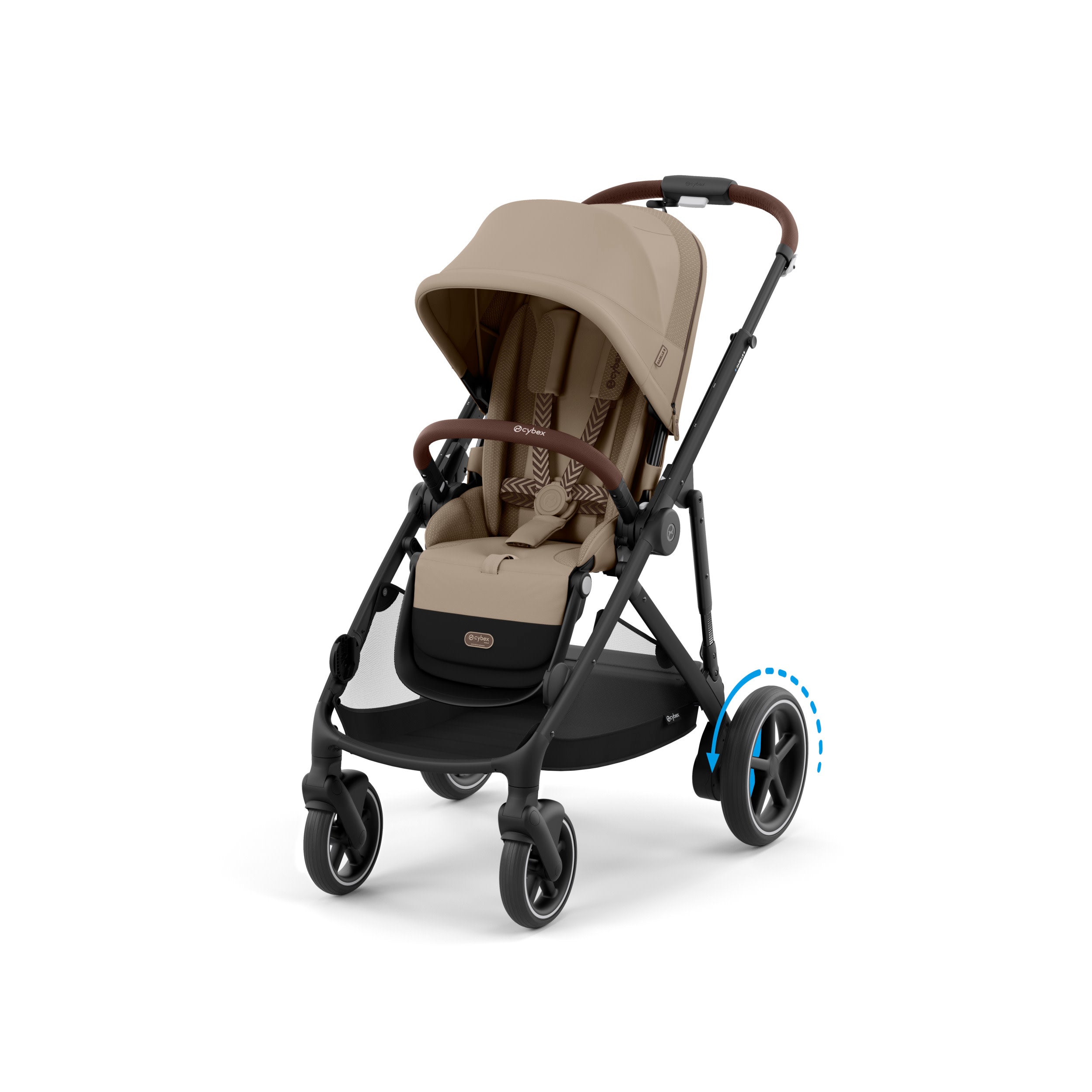 CYBEX GOLD E-GAZELLE S STROLLER ALMOND BEIGE (BLACK FRAME)