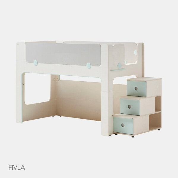 ILOOM CABIN BUNK BED (STAIR TYPE, LIGHTING) (HSQE02P)