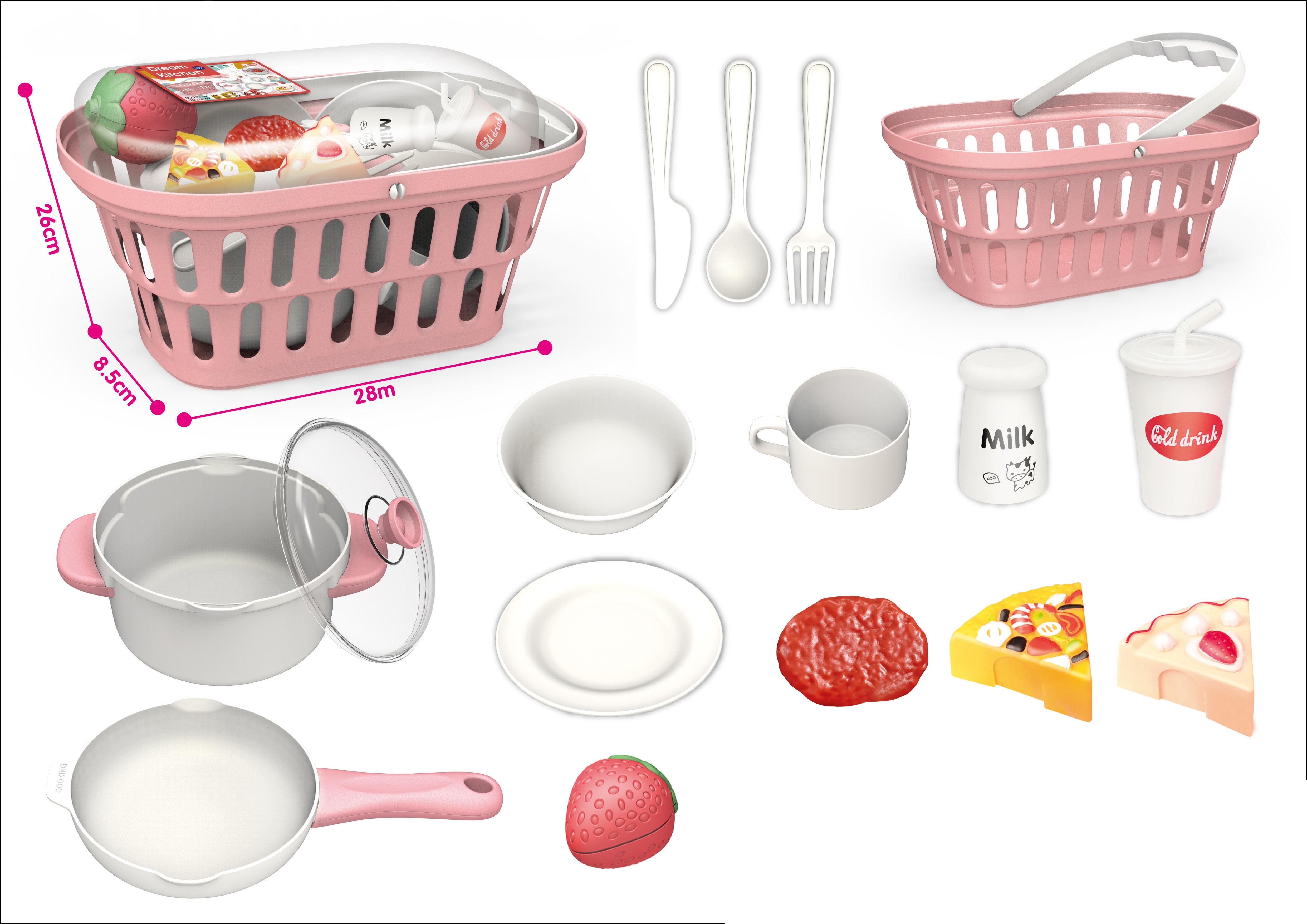 HANDSOME KITCHEN SET BASKET WITH FRYING PAN 16 PCS 759-2P