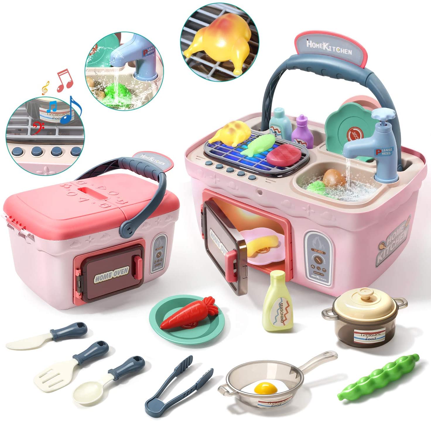 CUTE STONE KIDS PICNIC & KITCHEN PLAYSET