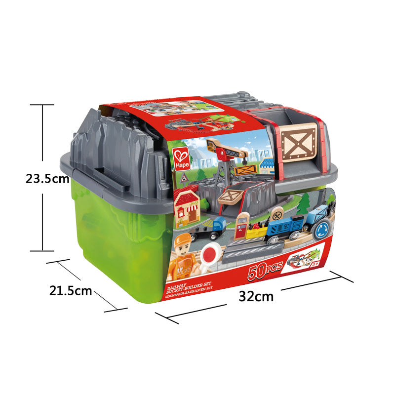 HAPE RAILWAY BUCKET BUILDING SET 50PC