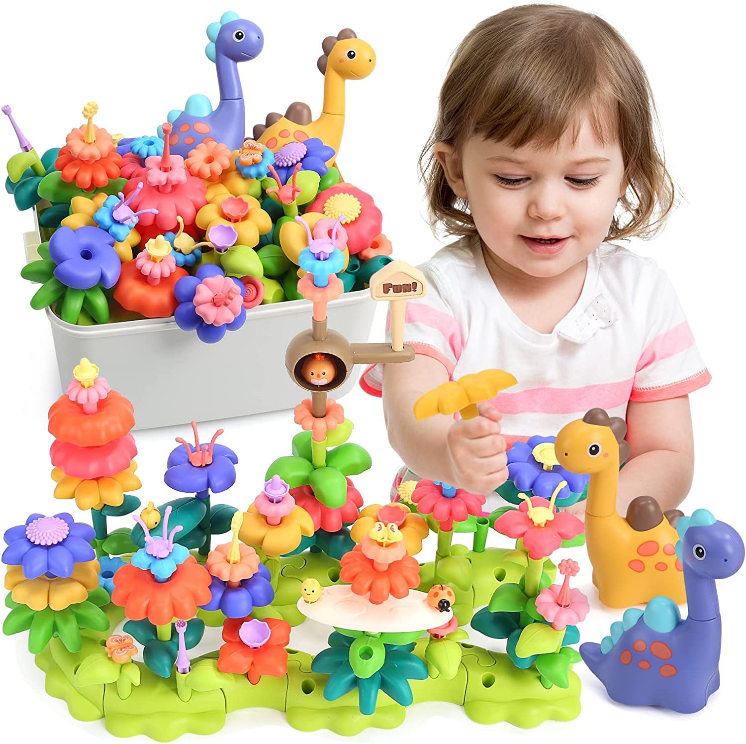 CUTE STONE FLOWER BUILDING TOY SET