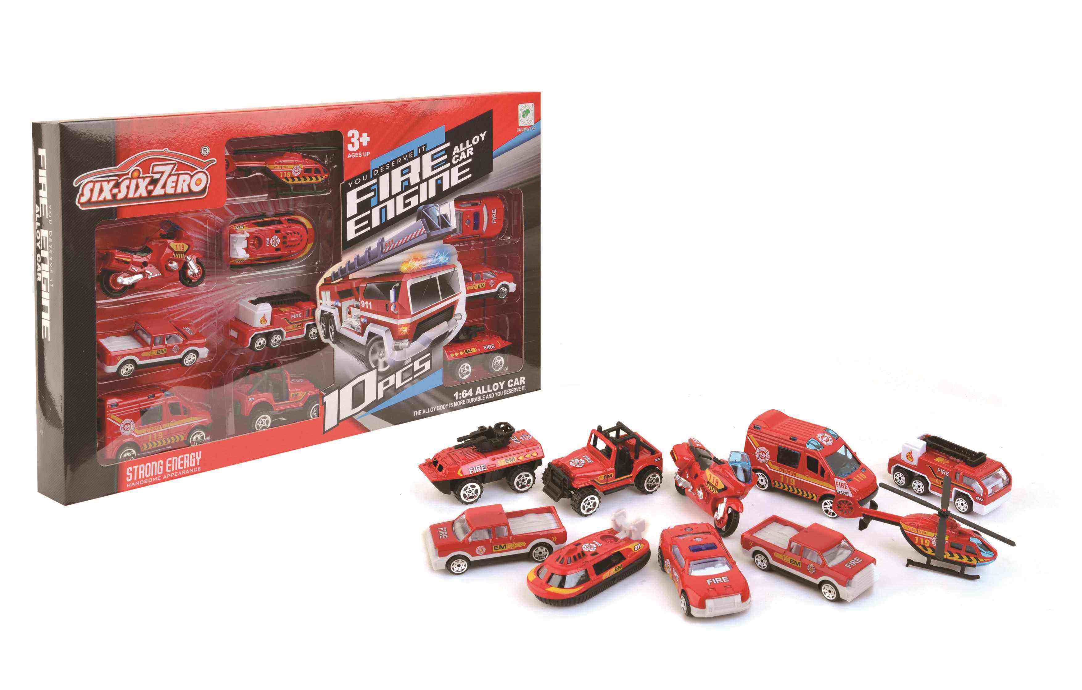 HANDSOME CAR SET RED 10 PCS 660-A147