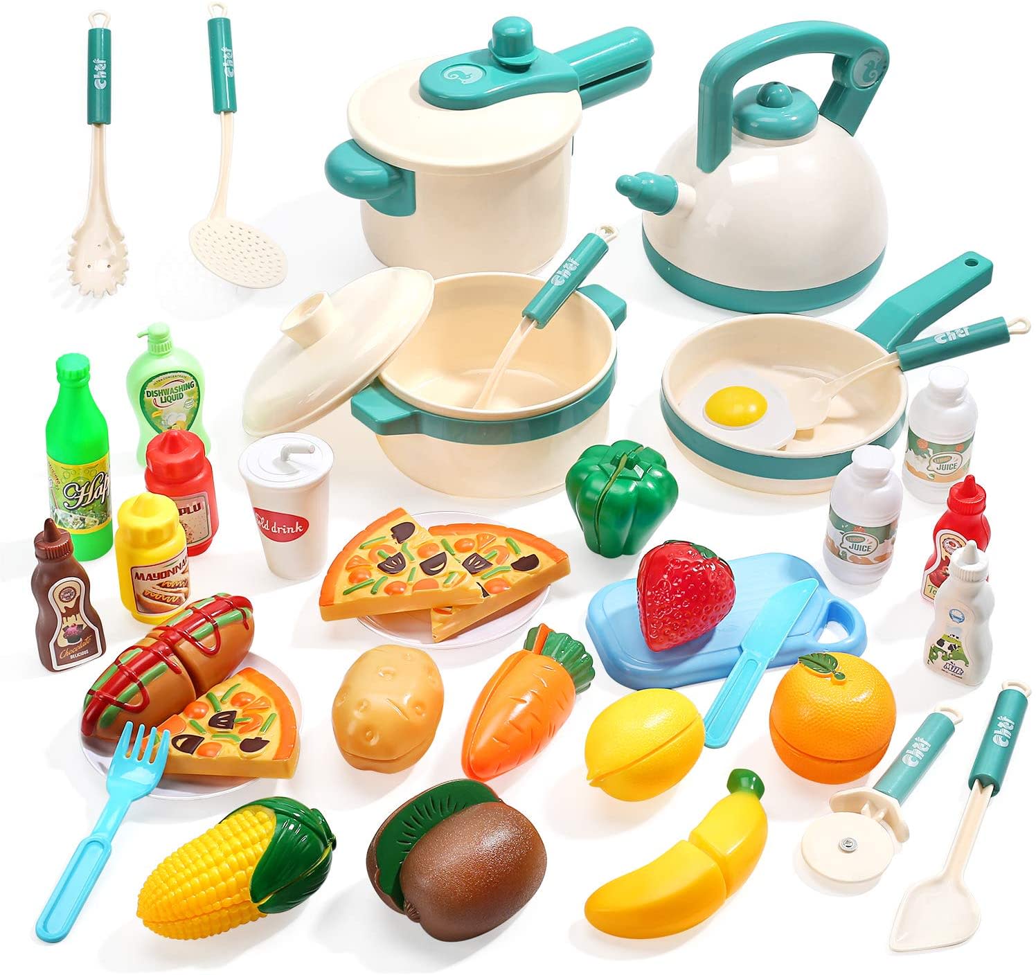 CUTE STONE COOKING TOY SETS WITH POTS AND PANS