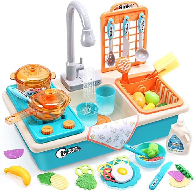 CUTE STONE KIDS KITCHEN SINK TOY PLAYSET