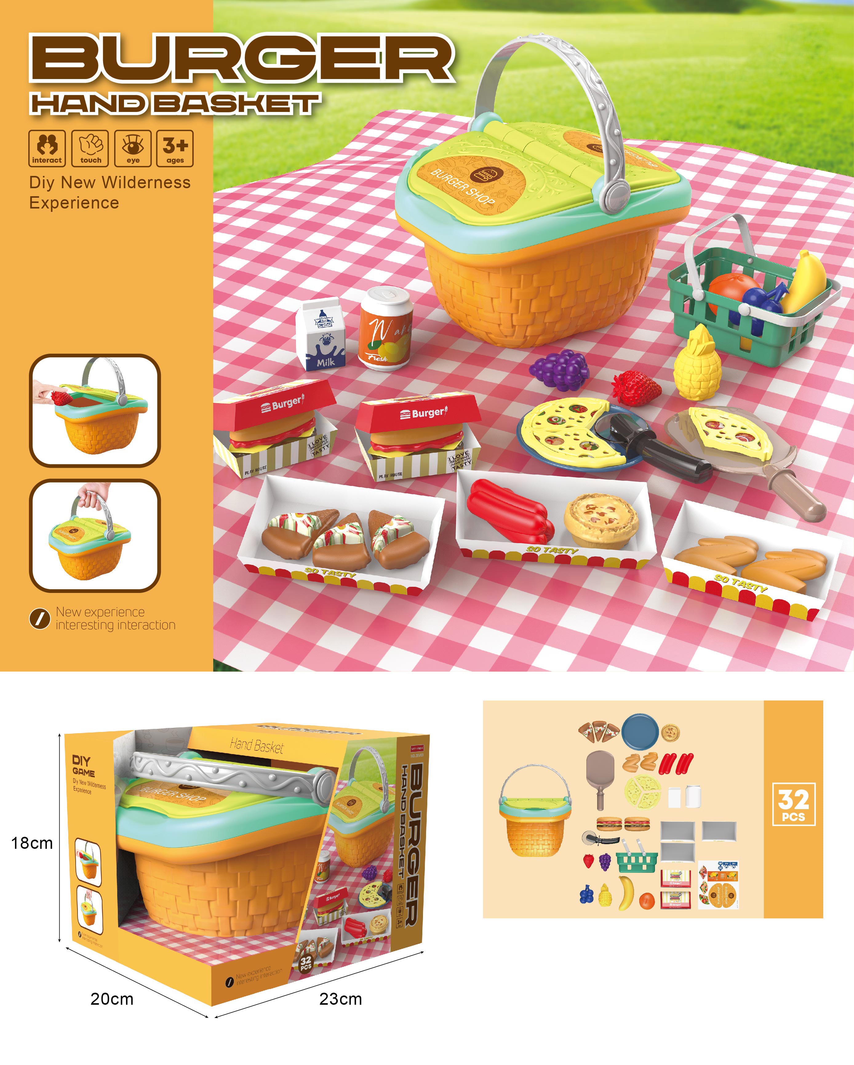 HANDSOME BURGER PICNIC BASKET 20V09