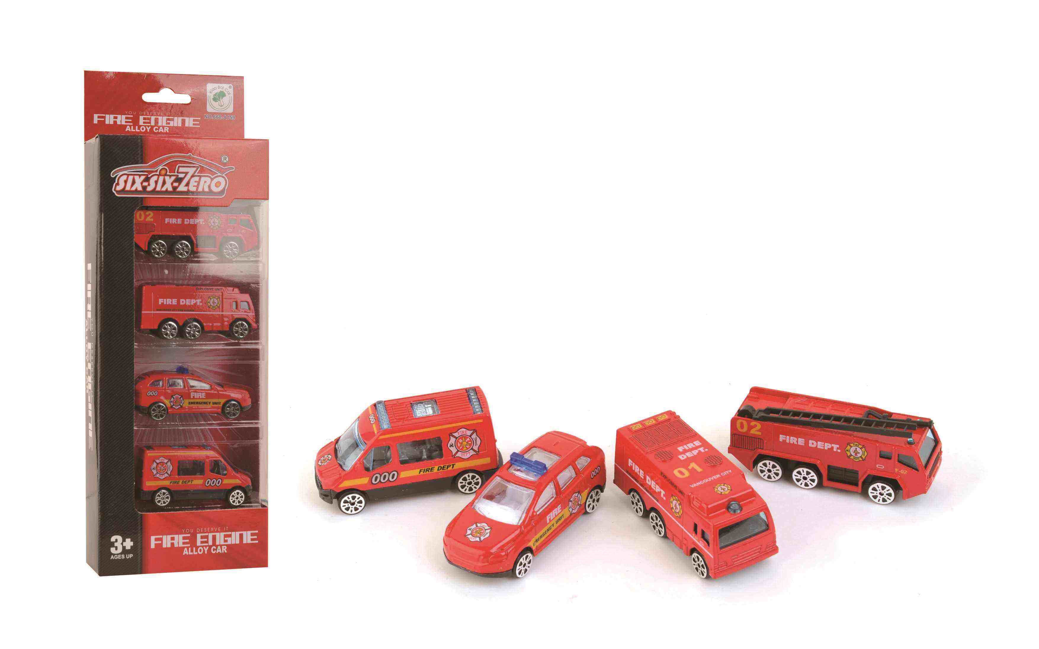 HANDSOME METAL CAR RED 4 PCS 660-A159