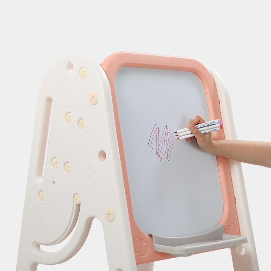 MULTIFUCTIONAL EASEL/BOOKSHELF WITH STOOL（PINK）